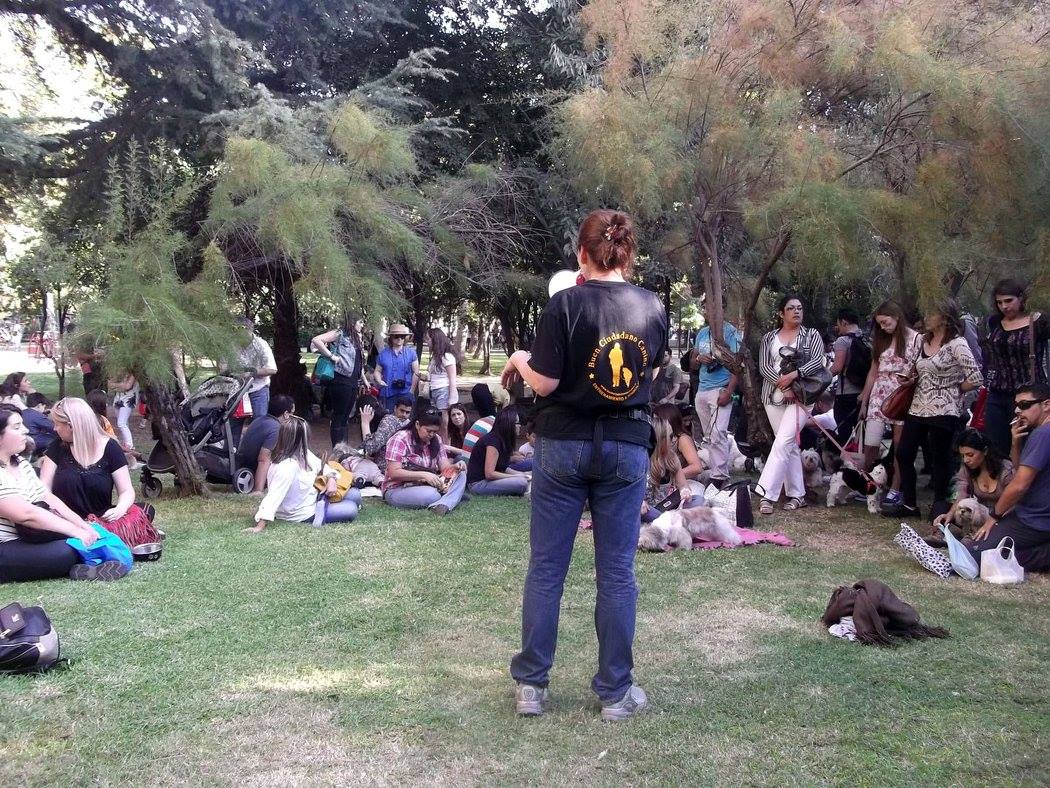 charla dictada por karen lorca en el parque san Borja para el club de shitzu chile